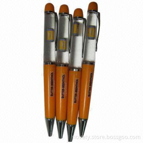 Liquid Floater Pen, 2/2D Logo Inside, Customized of Your Logos Welcomed